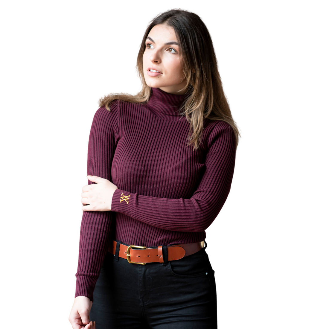 Elizabeth Roll Neck Maroon