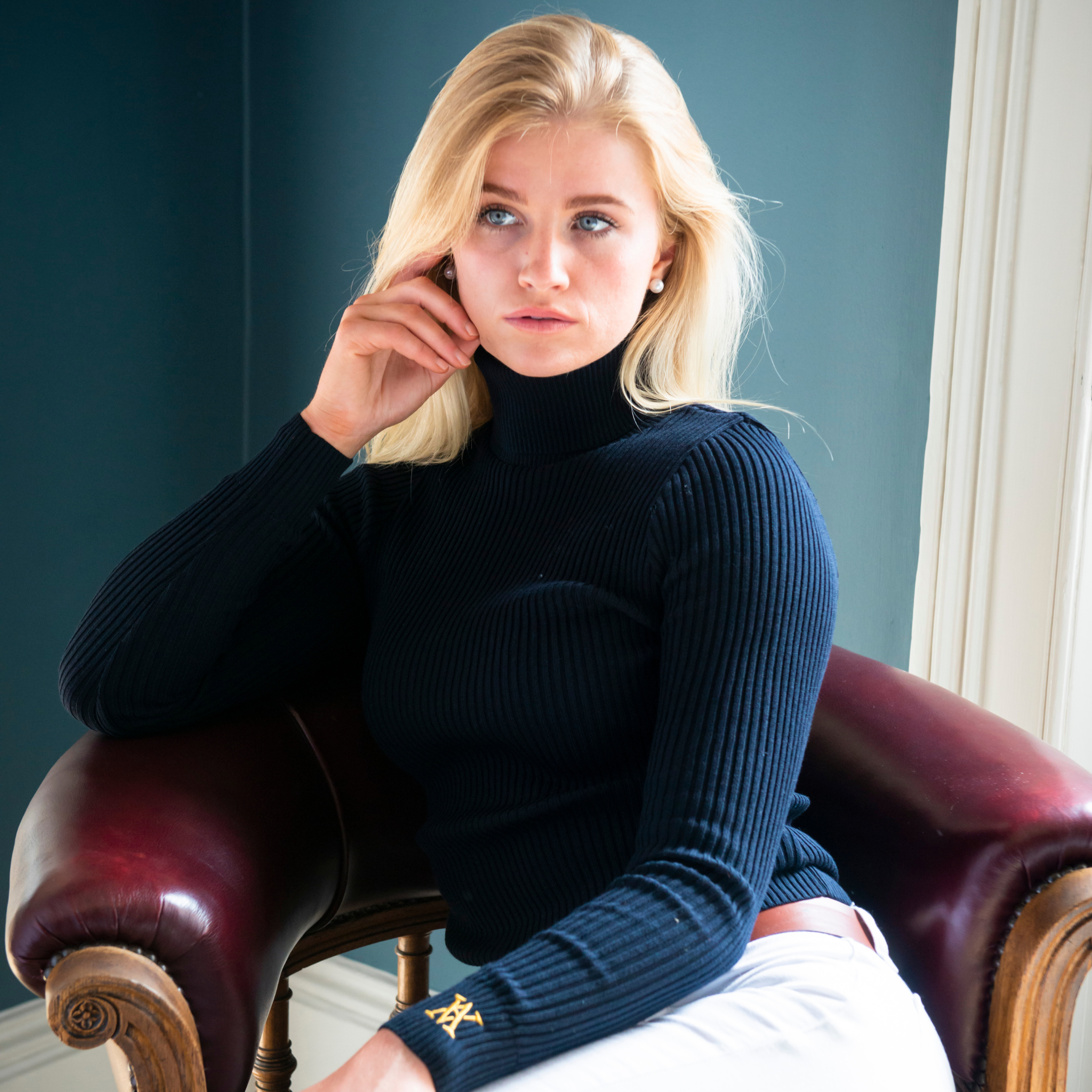 Elizabeth Roll Neck Navy