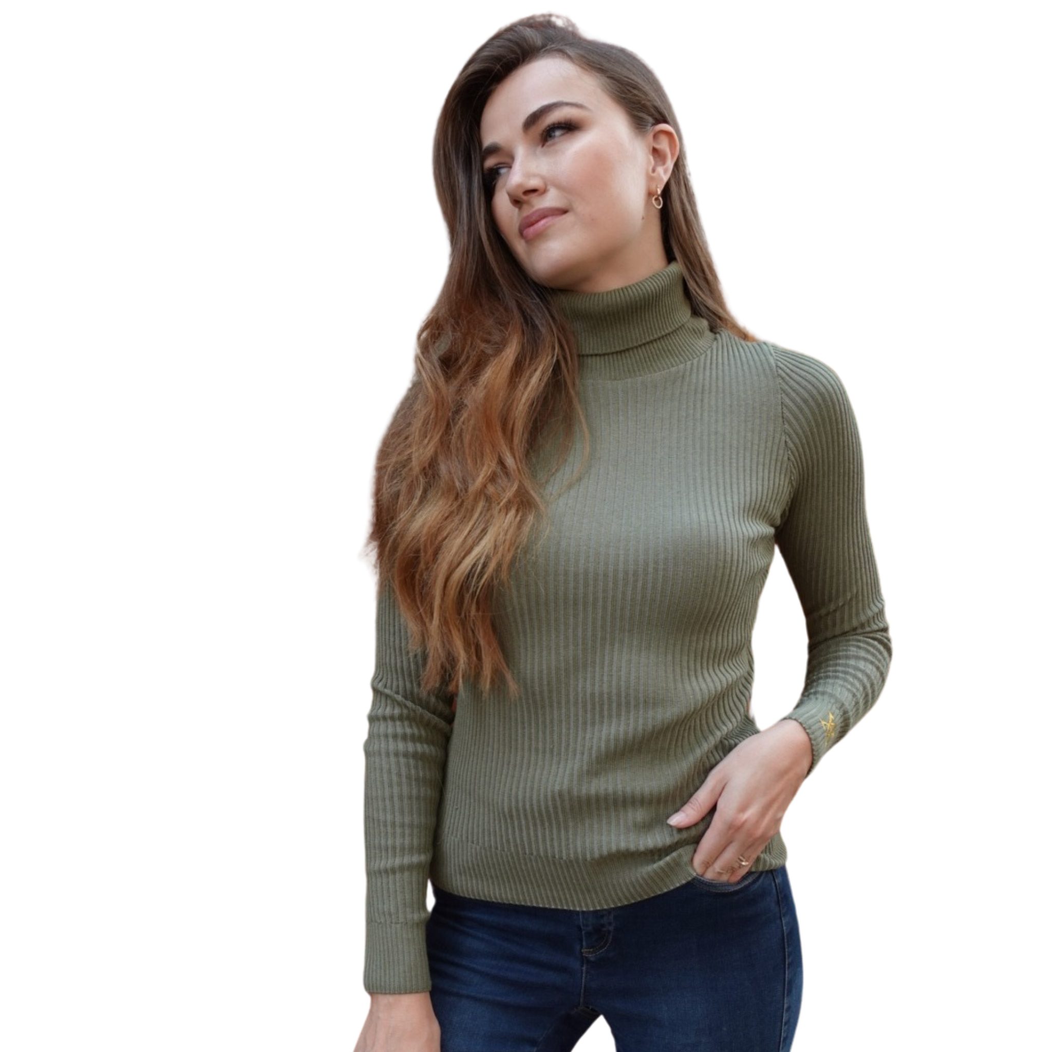 Elizabeth Roll Neck Olive