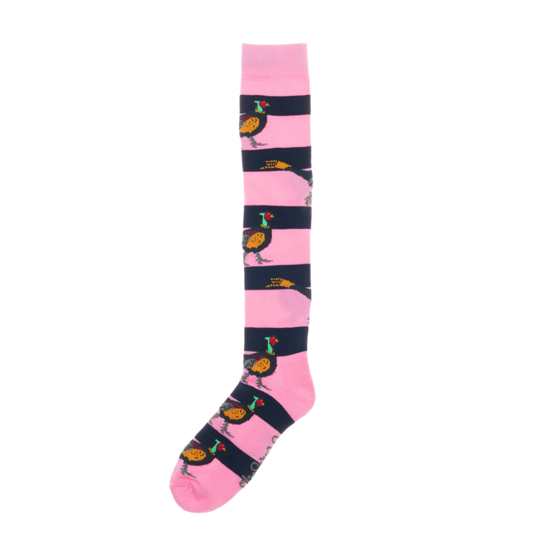 Welly Socks Pink & Navy Pheasant