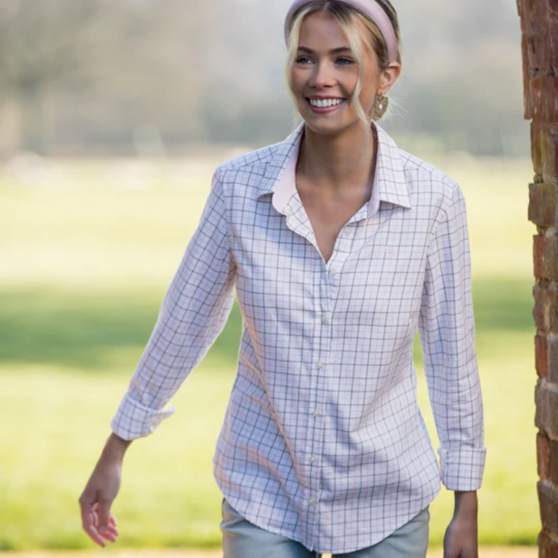 Widdicombe Tattersall Shirt Olive And Pink