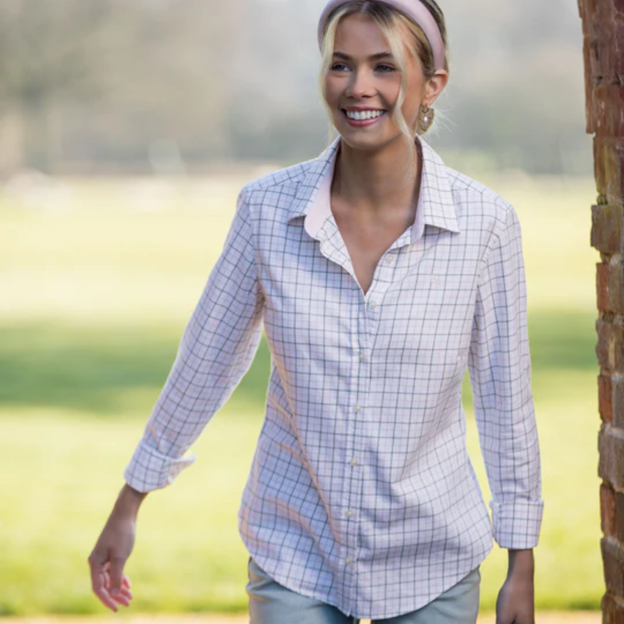 Widdicombe Tattersall Shirt Olive And Pink