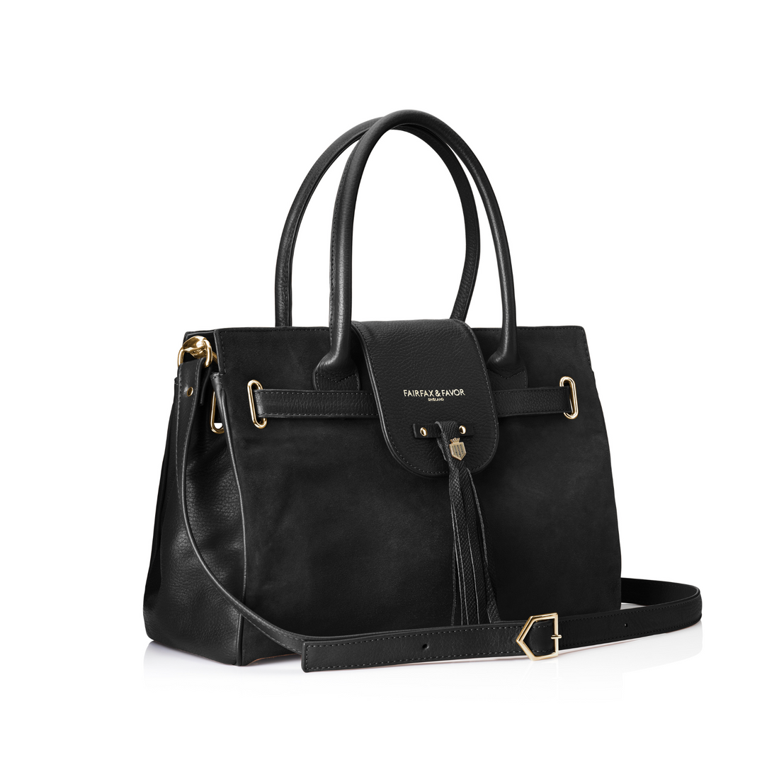 Windsor Handbag Black Suede