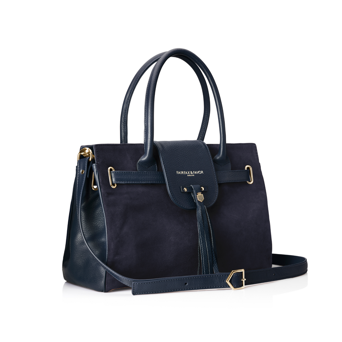 Windsor Handbag Navy Suede