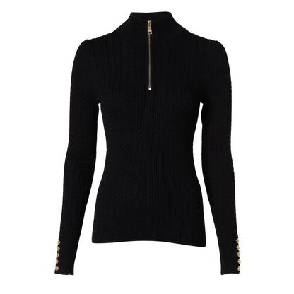 Ava Quarter Zip Knit Black