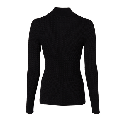Ava Quarter Zip Knit Black