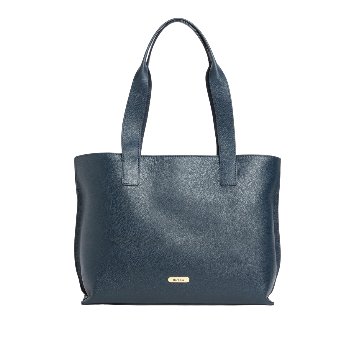 Barbour Alder Large Leather Tote Bag Navy