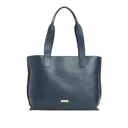 Barbour Alder Large Leather Tote Bag Navy