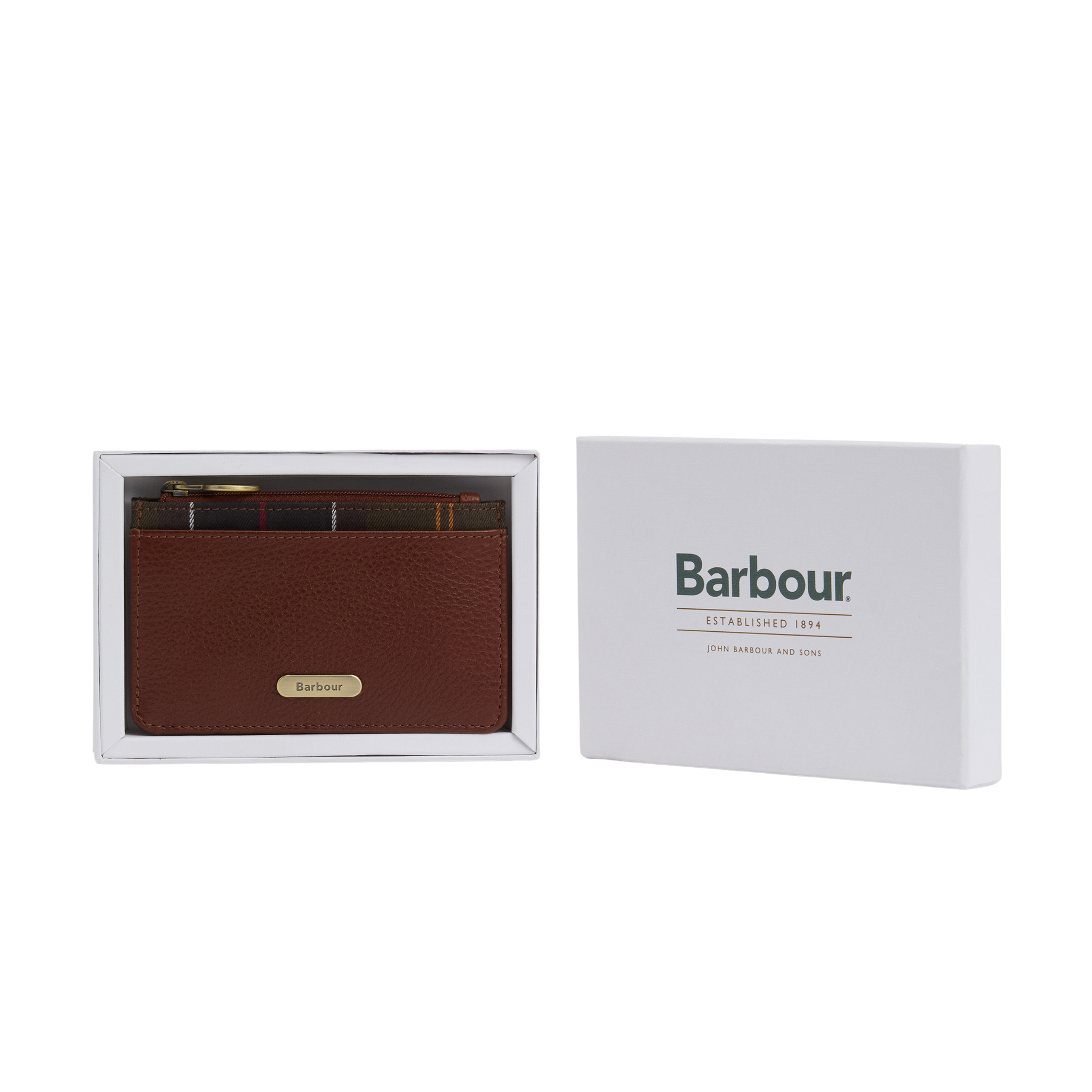 Barbour Alder Leather Card Holder Brown