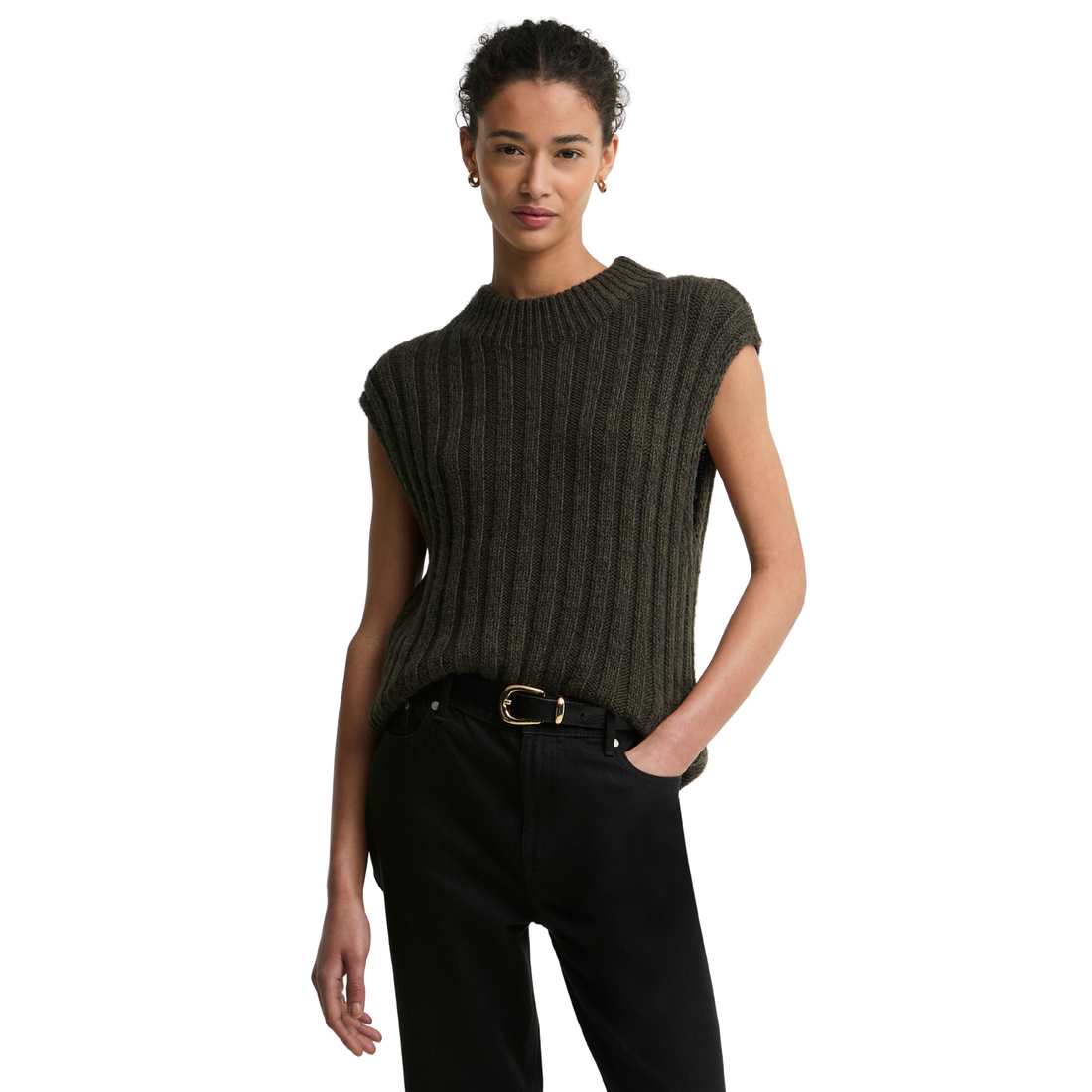 Anastasia Knitted Vest Olive