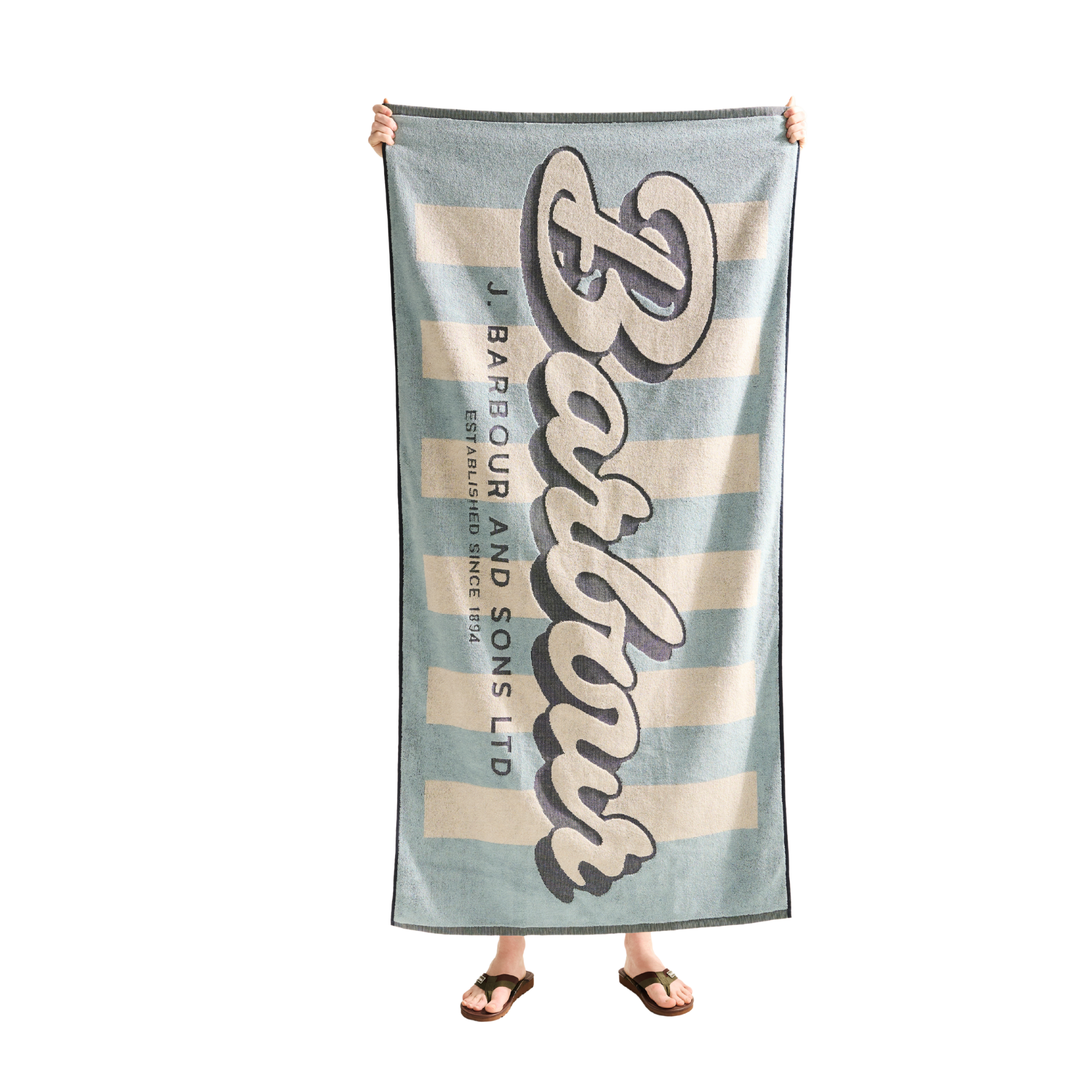 Barbour Archive Beach Towel Surf Blue Logo