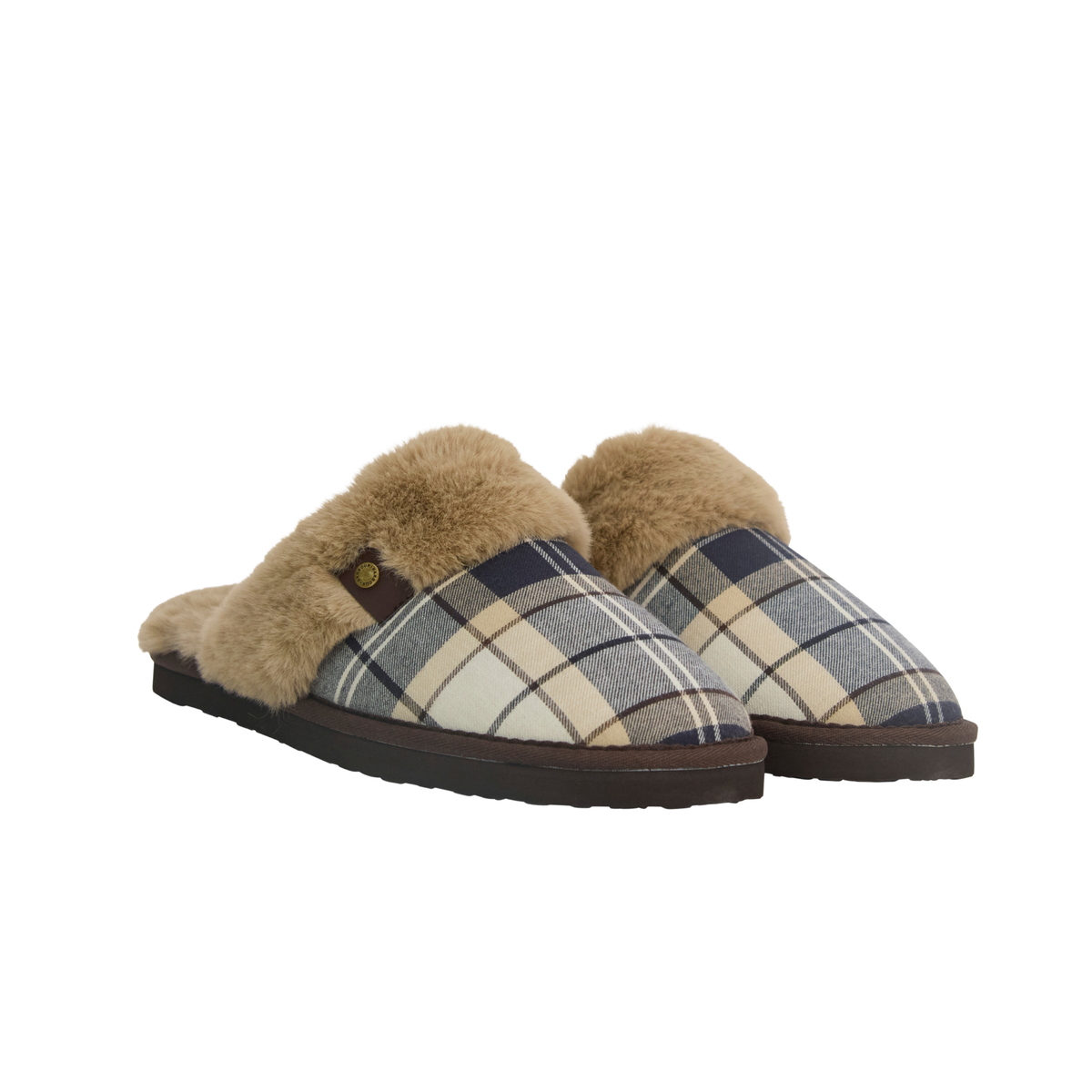 Barbour Claudia Mule Slipper Birchwood Dress Tartan