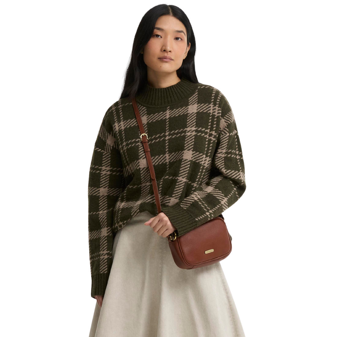 Barbour Daphne Mini Leather Cross Body Bag Brown