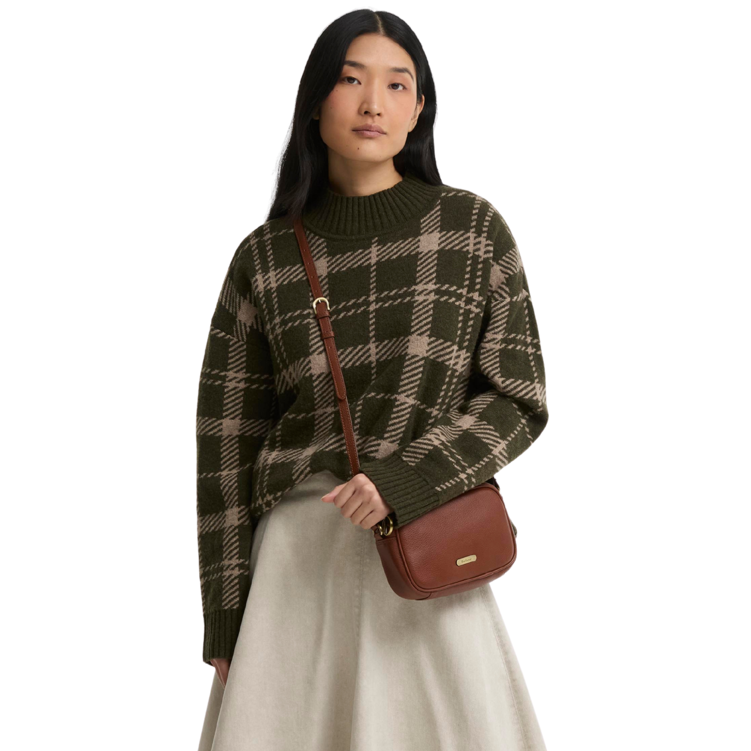 Barbour Daphne Mini Leather Cross Body Bag Brown