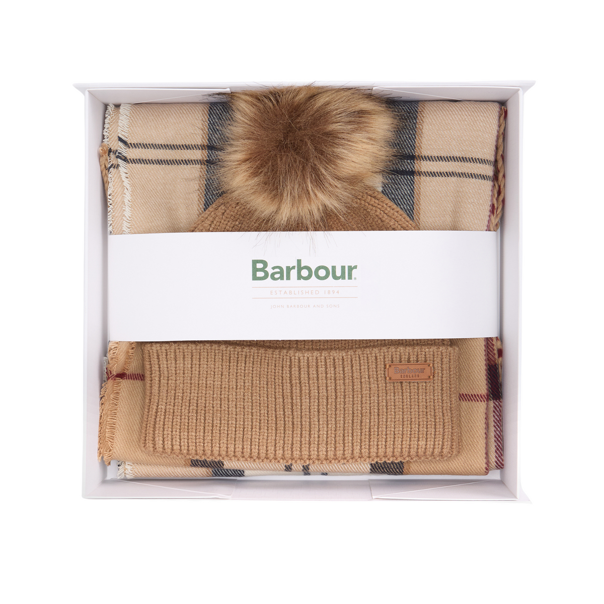 Dover Beanie &amp; Hailes Hessian Tartan Scarf Gift Set