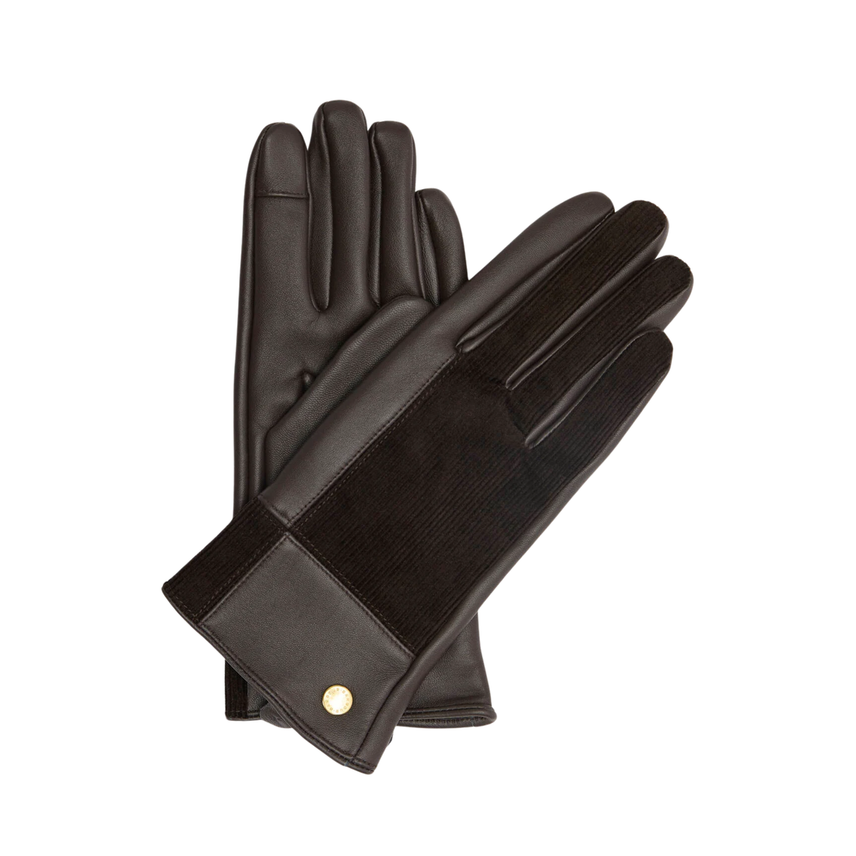 Barbour Dunswell Brown Leather Patchwork Gloves