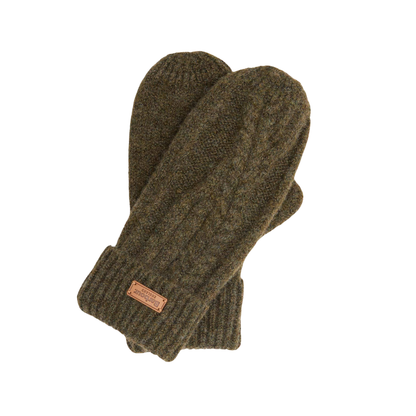 Barbour Elsdon Knitted Mittens Olive