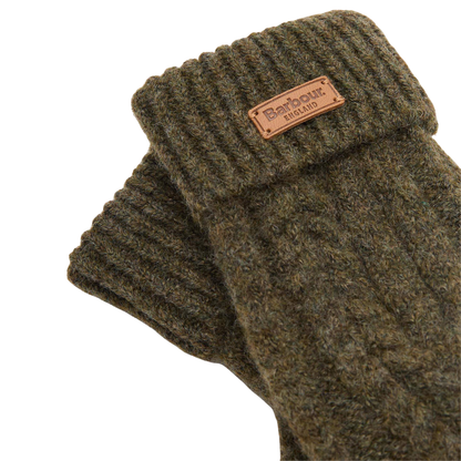 Barbour Elsdon Knitted Mittens Olive