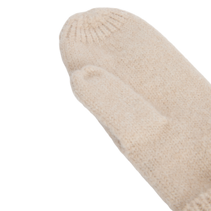 Barbour Elsdon Knitted Mittens Eggshell