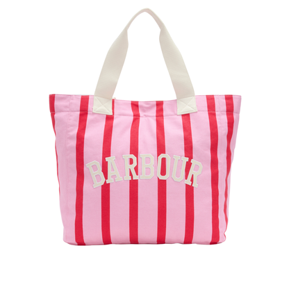 Barbour Emily Stripe Tote Bag Cherry Blossom