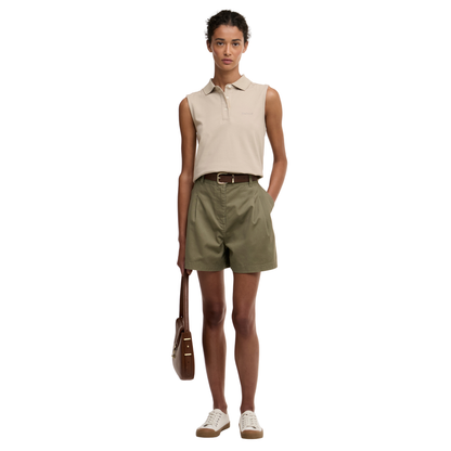 Fern Pleated Shorts Dusky Green