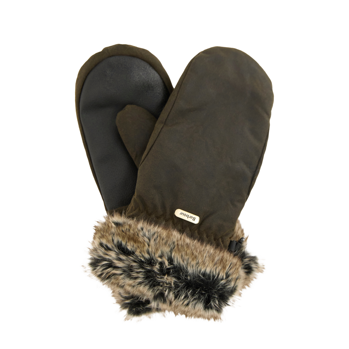 Barbour Fur Trim Mitt Olive