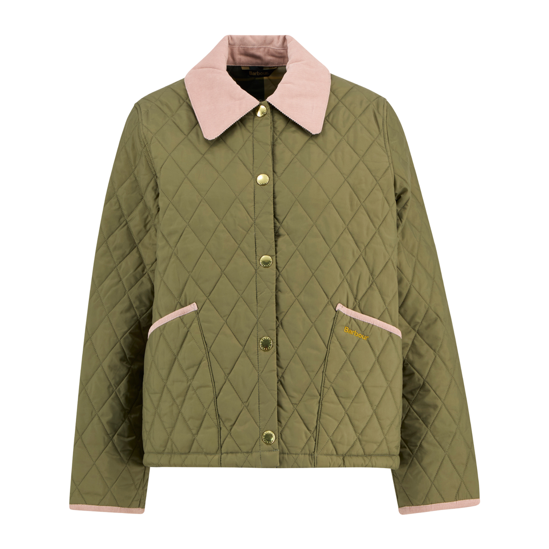 Barbour Icons Cropped Liddesdale Quilted Jacket Bleached Olive/Ancient/Gardenia