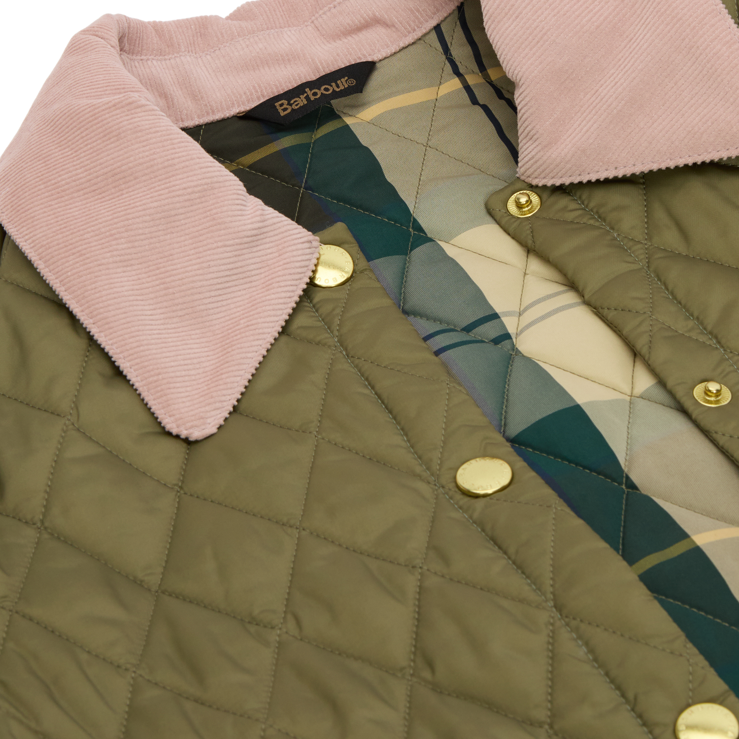 Barbour Icons Cropped Liddesdale Quilted Jacket Bleached Olive/Ancient/Gardenia