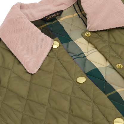 Barbour Icons Cropped Liddesdale Quilted Jacket Bleached Olive/Ancient/Gardenia