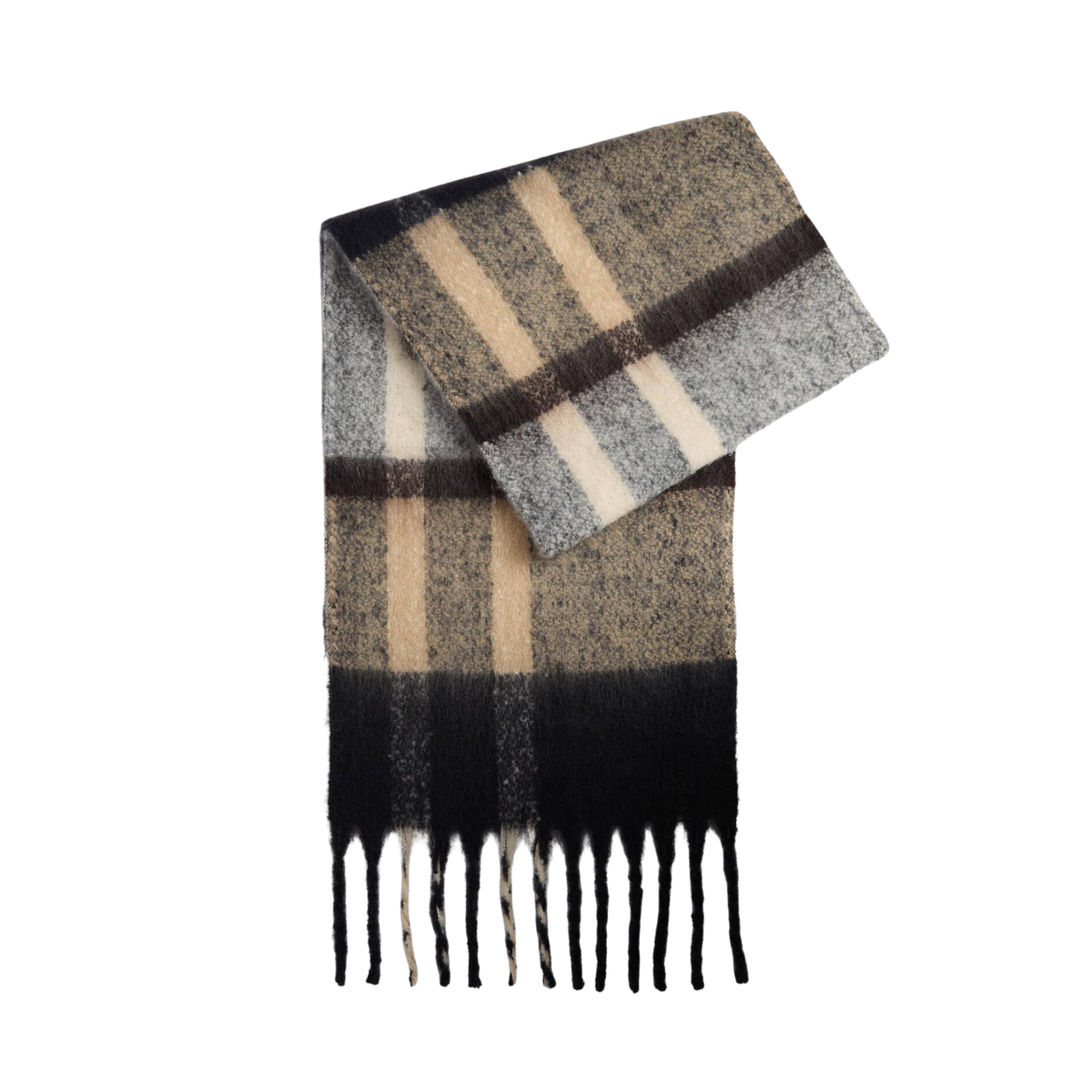 Barbour Isla Birchwood Dress Tartan Boucle Scarf