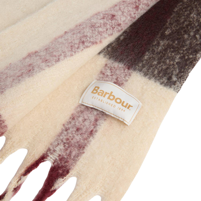 Barbour Isla Ecru Muted Tartan Boucle Scarf