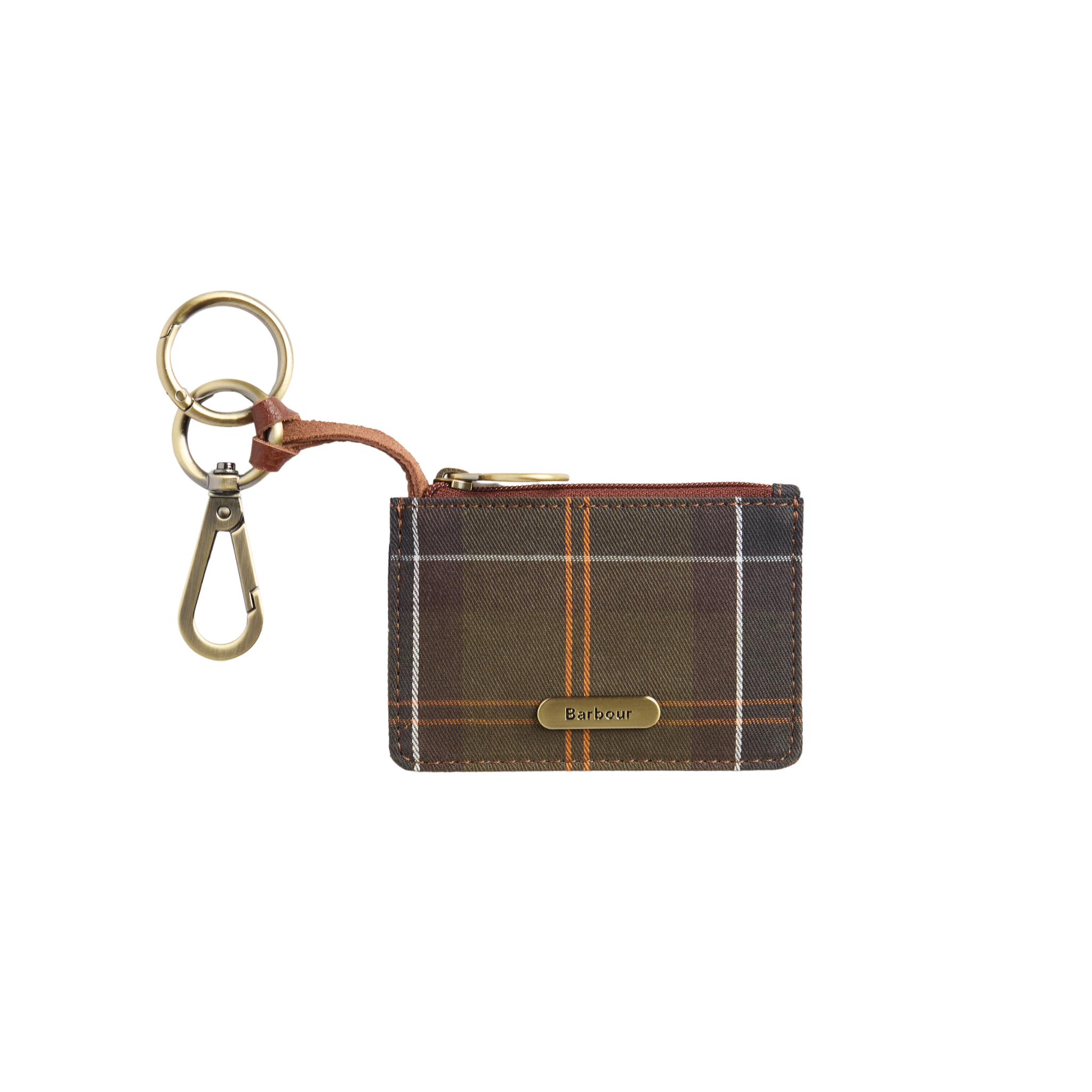 Barbour Leather Coin Purse Bag Charm Classic Tartan