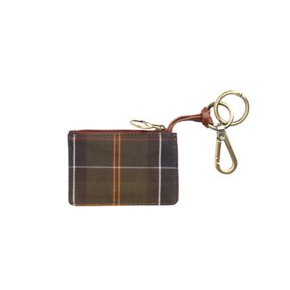 Barbour Leather Coin Purse Bag Charm Classic Tartan