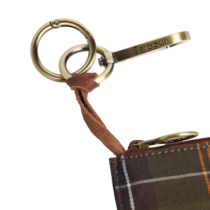 Barbour Leather Coin Purse Bag Charm Classic Tartan