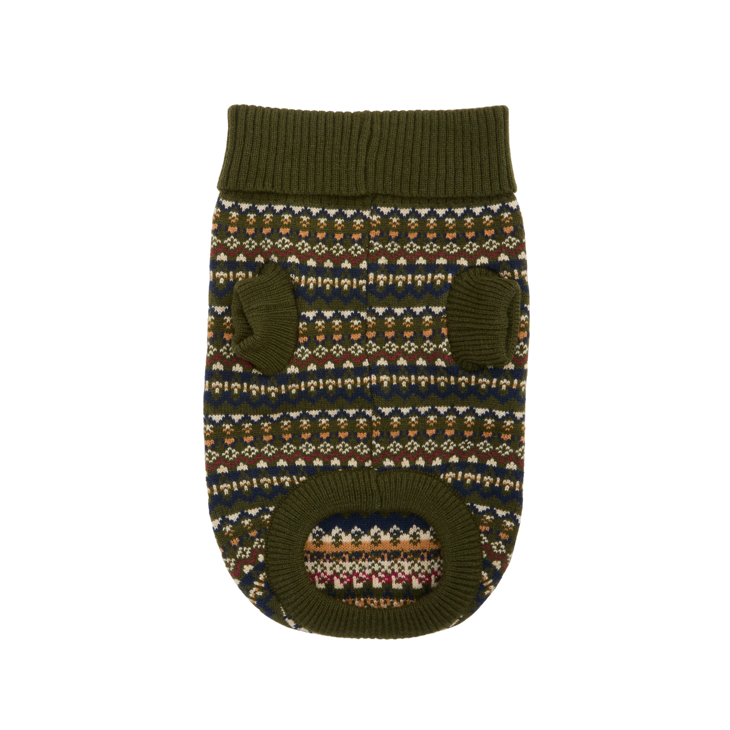 Marlow Fair Isle Dog Jumper Olive