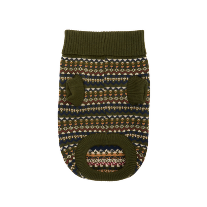 Marlow Fair Isle Dog Jumper Olive