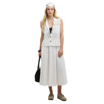 Melody Midi Skirt White