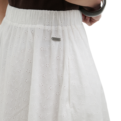 Melody Midi Skirt White