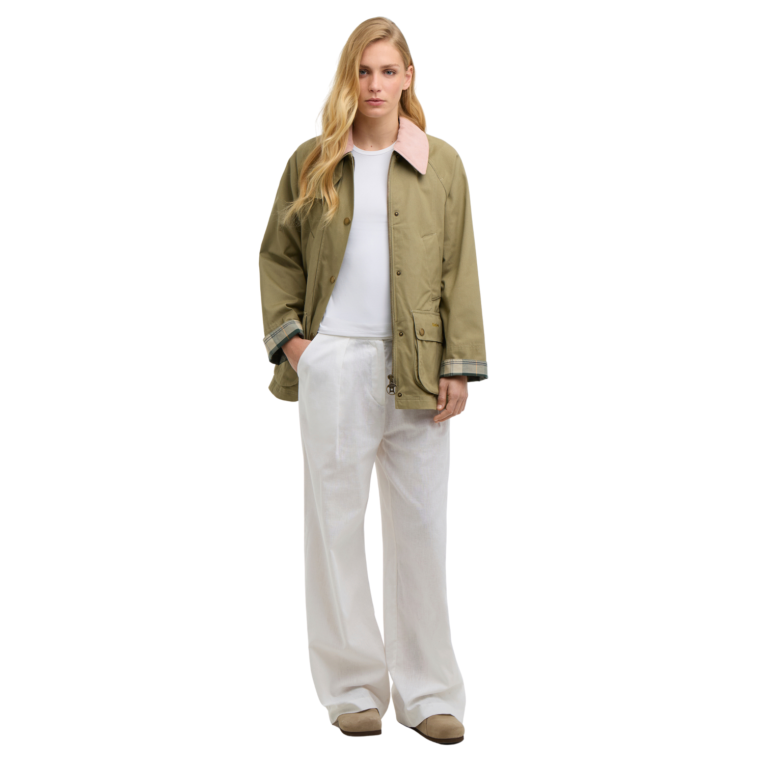 Modern Beadnell Casual Jacket Bleached Olive/Ancient/Gardenia