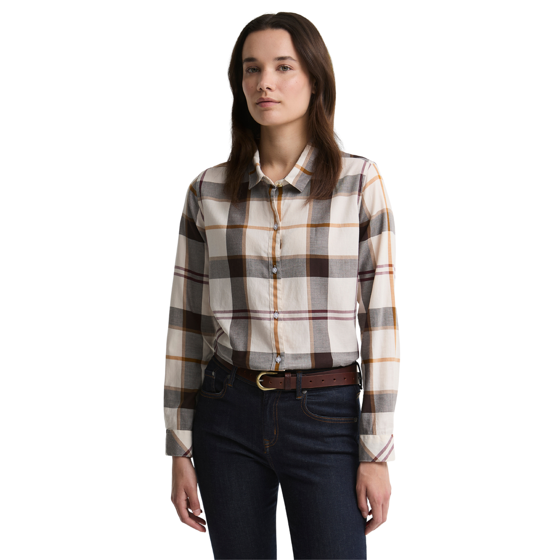 Moorland Shirt Ecru Muted Tartan