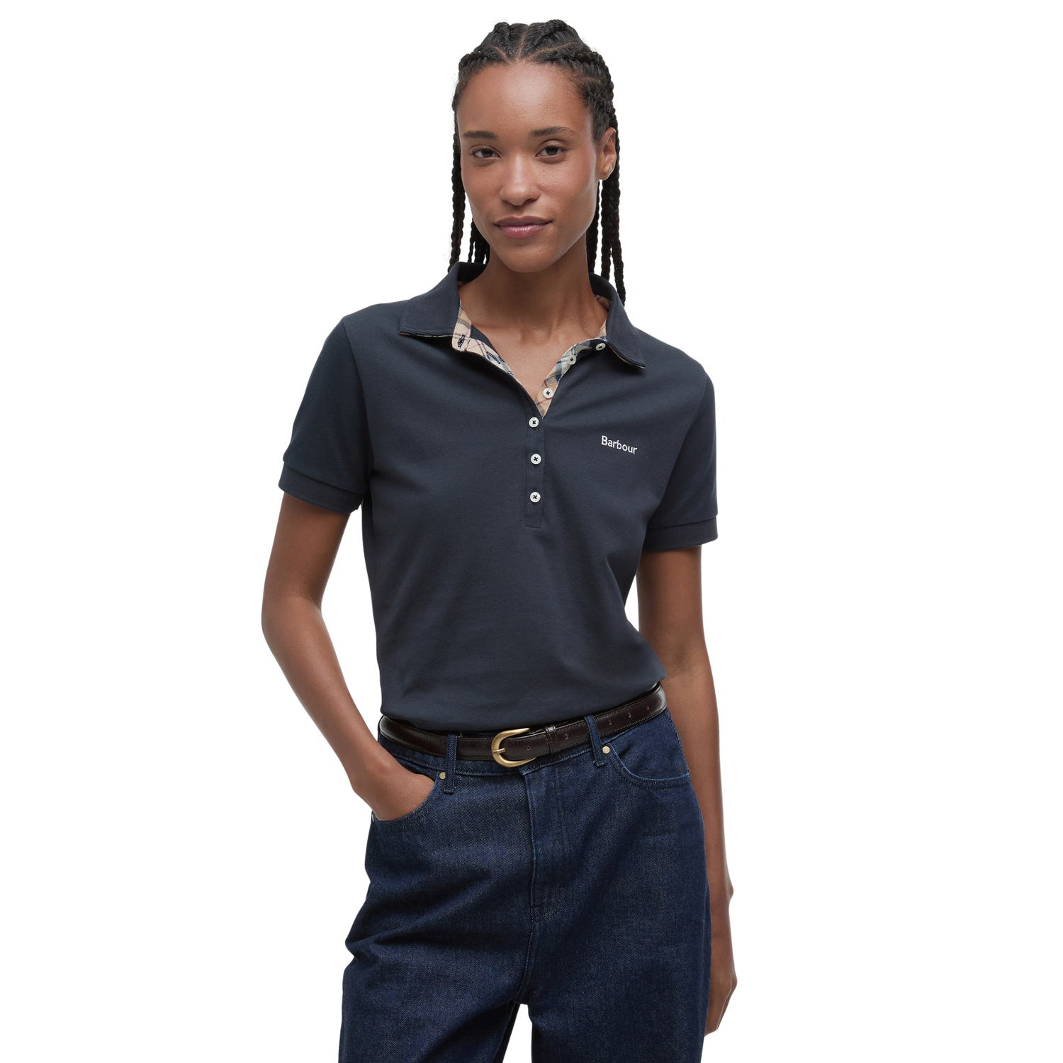 Portsdown Polo Shirt Navy/Hessian