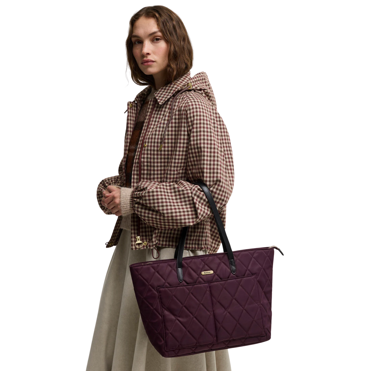 Barbour Quilted Tote Bag Fig