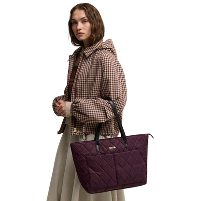 Barbour Quilted Tote Bag Fig