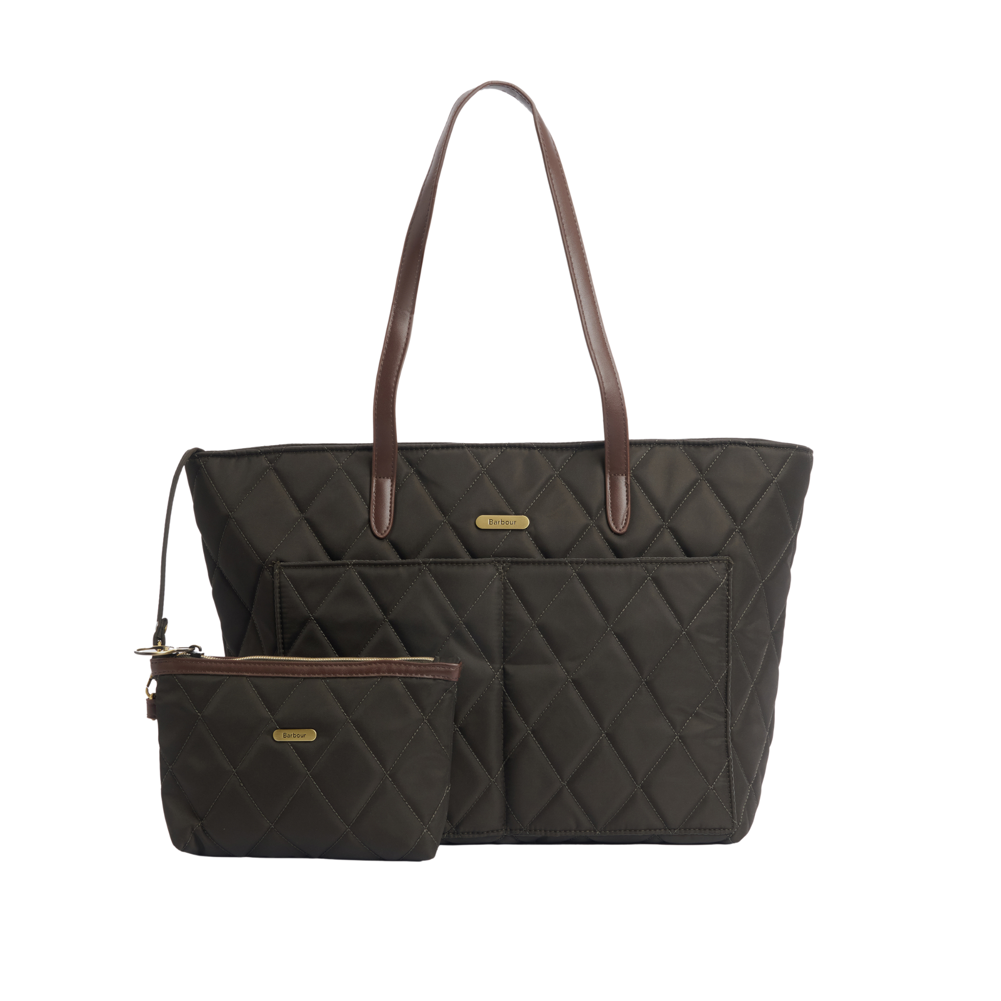 Barbour Quilted Tote Bag Olive