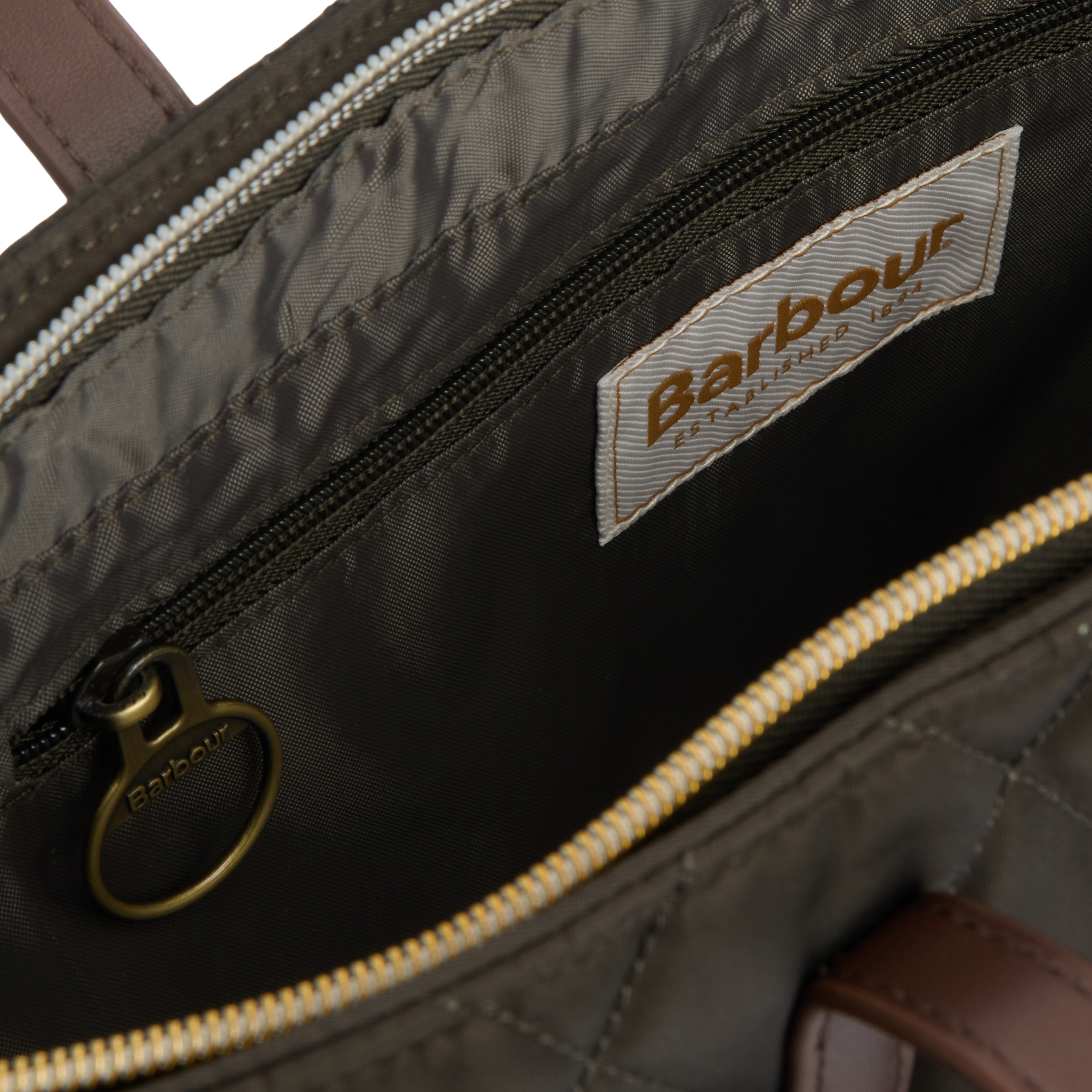 Barbour Quilted Tote Bag Olive