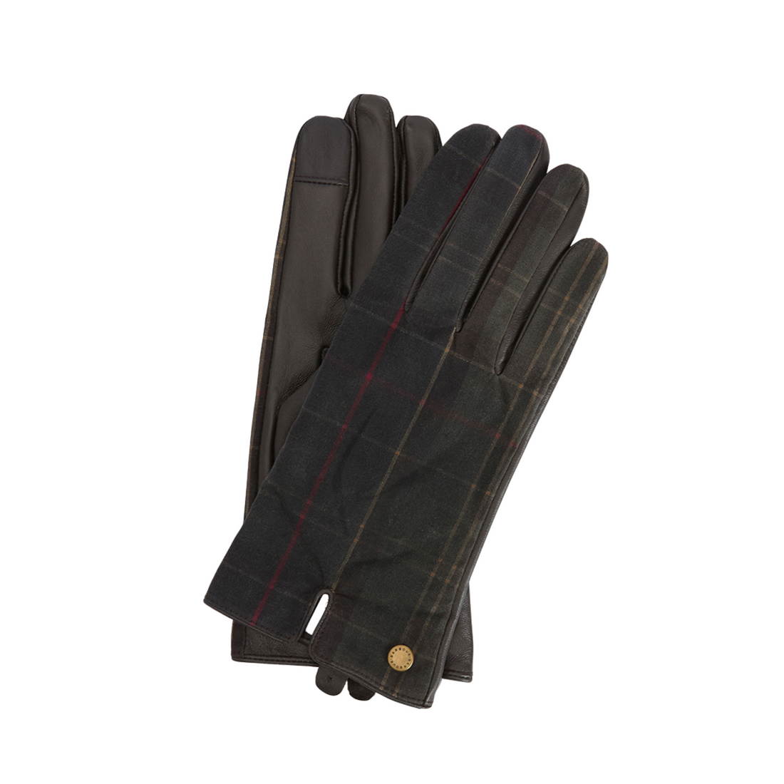 Barbour Scarlet Tartan Gloves Classic Brown