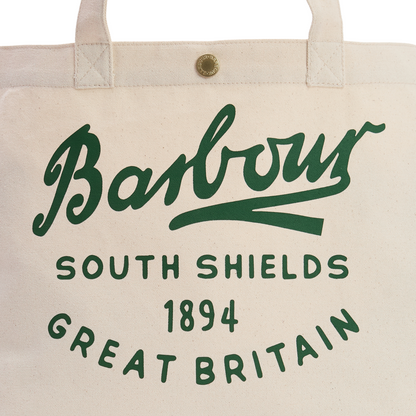 Barbour Script Tote Bag Natural