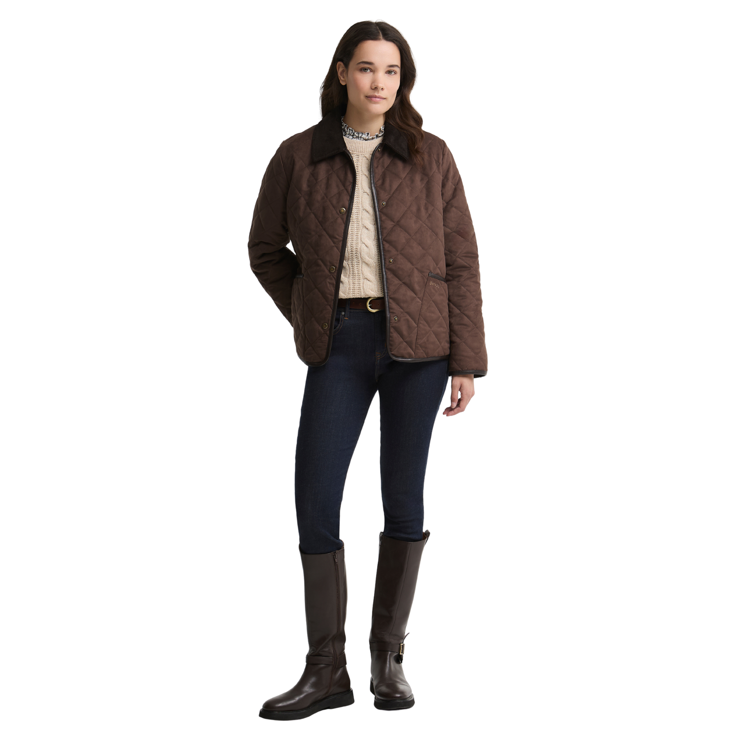 Sonya Quilted Jacket Dark Brown/Muted