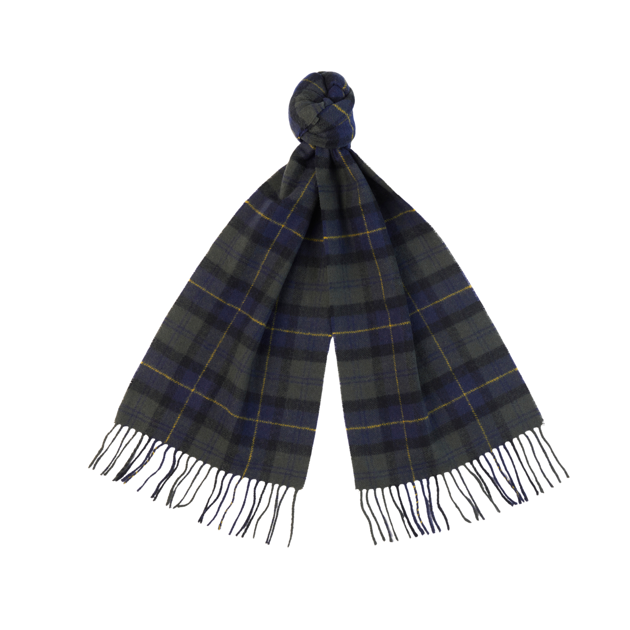 Barbour Tartan Lambswool Scarf Olive Night