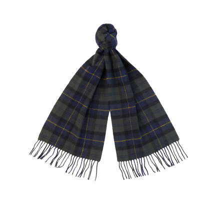 Barbour Tartan Lambswool Scarf Olive Night